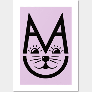 Cute Meow Cat Face Posters and Art